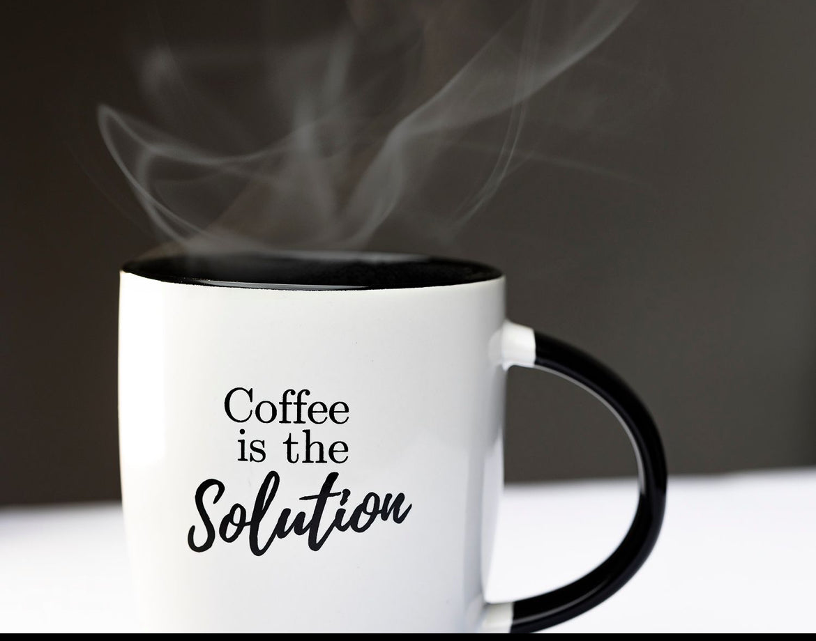 COFFEE IS THE SOLUTION - coffee cup (bilingual)